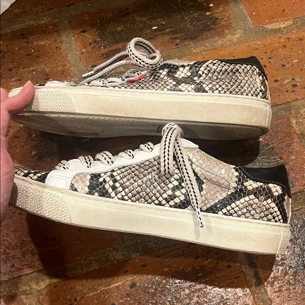 Veronica Beard Sami Python Print Leather Sneakers… - image 5